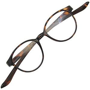 首に掛かる 老眼鏡 ボストン おしゃれ シニアグラス 軽量 TR90素材 ブルーライトカット くもり止めコート レンズ (デミブラウン 度数+2.0