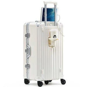 [魔法小屋] スーツケース 大容量 キャリアーケース 多機能 キャリーバック 旅行用 スーツバッグ カップホルダ USB充電ポート付き 旅行用 