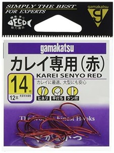 がまかつ(GAMAKATSU) カレイ専用 フック(赤) 14号 釣り針