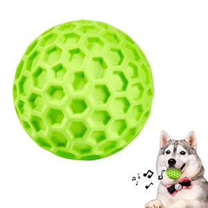 AUSCAT 犬 ボール いぬのおもちゃ 犬噛むおもちゃ 音が出る 「緑ボール L」 中大型犬 頑丈 天然ゴム 犬用玩具 歯清潔 口臭予防 ストレス