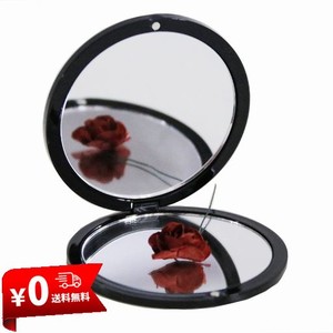 WELLONE コンパクトミラー ミラー 化粧鏡 携帯ミラー 手鏡 メイクアップミラー 鏡 2倍拡大鏡付 両面コンパクトミラー メイクミラー 折り