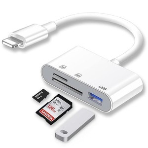 【2024 MFI認証品】IPHONE SDカードリーダー 3 IN 1 USB/SD/TF変換アダプタ LIGHTNING - USB3.0 変換アダプタ TFカードカメラリーダー 0T