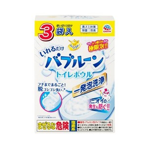 らくハピ いれるだけバブルーン トイレボウル トイレの洗浄剤 [180G×3袋] トイレ掃除 泡 洗浄 洗剤 大掃除 (アース製薬)