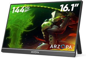 ARZOPA 16.1インチ モバイルモニター 144HZ 1MSゲーミングモニター 1920X1080FHD ゲームモニター 非光沢IPS液晶パネル スイッチ用ディス