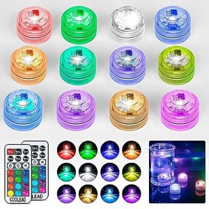 LED 水中ライト キャンドルライト 電池式 IP67防水 リモコンで操作 マルチカラー 水中照明 LED飾り 花瓶 水槽 水族館 照明 金魚鉢 室内電