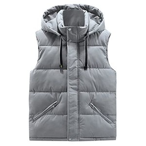 [FOMANSH] ベスト メンズ フード付き 軽量 アウトウェア 防寒 柔らかい アウター ベスト ジャケット 冬服 ダウン