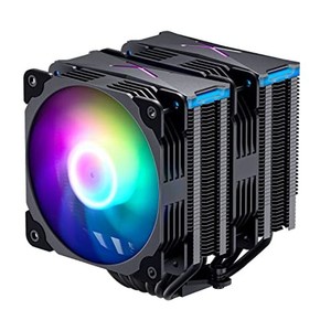 VETROO 120MMツインタワー・サイドフロー型CPUクーラーヒットパイプ６本 ARGB/PWM 220W INTEL/AMD両対応 空冷式 静音 LGA1200対応 ブラッ