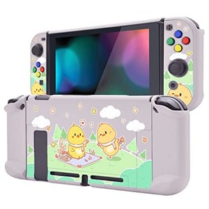 PLAYVITAL NINTENDO SWITCHコンソールに対応用バックカバー、NS JOYCONハンドヘルドコントローラー分離可能プロテクターハードシェル、NI