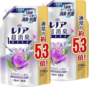 【まとめ買い】 【大容量】 レノア 超消臭 1WEEK 柔軟剤 リラックスアロマ 詰め替え 2100ML × 2個