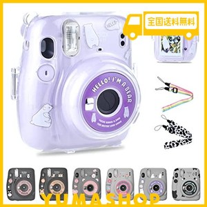 rieibi チェキ instax mini 11 ケース, instax mini 11カメラケース pvcカバー チェキケースmini11 チェキ保護カバー 透明 ショルダース