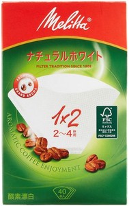 メリタ MELITTA コーヒー フィルター ペーパー 2~4杯用 1×2 用 40枚入り アロマジックシリーズ ホワイト