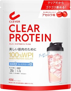 クレバー クリアプロテイン [WPI100%] マッスル アセロラ味 400G [脂質ゼロ・コレステロールゼロ]