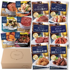 【 明治屋 おいしい缶詰 6種 ＆ おいしい おつまみ シリーズ 6種 セット 】 オリジナル ギフトBOX 付き 缶詰 高級 惣菜 おかず 詰め合わ