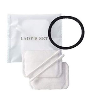 ホテルアメニティ 業務用 レディースセット(LADY’S SET)×100個セット ｜コットン・ヘアゴム・綿棒セット マット袋
