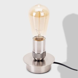 CERDECO 無骨でかっこいい シンプルな1灯式デスクライト 裸電球の存在感を際立たせる テーブルランプベース スタンドライト ベッドサイド