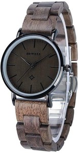 BEWELL ビーウェル シンプル 腕時計 木製 レディース クオーツ ウオルナット 軽量 天然木バンド（クルミ）