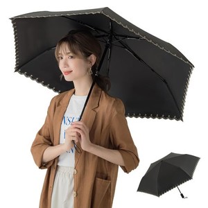 シシベラ 日傘 UVカット 100 遮光 ワンタッチ 自動開閉日傘 折りたたみ傘 日傘兼用雨傘 レディース 完全遮光 軽量 遮熱 刺繍ブラック