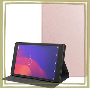 DOCOMO DTAB COMPACT D-42A 保護カバー ローズゴールド 手帳型 TPUスマートケース かわいい 二つ折タイプ 超薄型 軽量 おしゃれ PUレザー