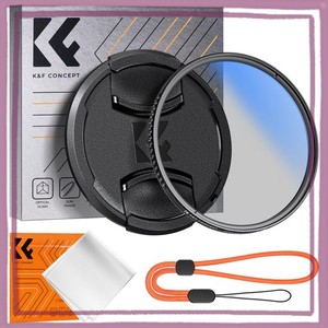 K&F CONCEPT 52MM PLフィルター 反射調整用 レンズキャップ付き 高透過率 薄枠 円偏光フィルター CPLフィルター 1枚クリーニングクロス付