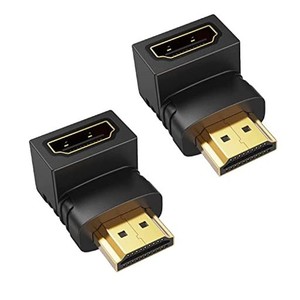 HDMI中継アダプタ 90度 上向きL型HDMI TO HDMIコンバータ 4K 3D HDMI エクステンダー ROKU, PS3, PS4, FIRE STICK,CHROMECAST, NINTENDO 