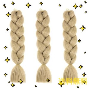 FEIBIN 全30色 ウィッグ エクステンション 3本セット ブレイズ 編み込み グラデーション 三つ編み ヘアアクセサリー 盛りアップ つけウィ