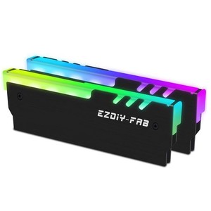 EZDIY-FAB RGB RAM 冷却 メモリヒートシンク アドレサブル RGB LED機能搭載 (デスクトップ オーバークロックPC用 メモリ)-黒い 2本1セッ