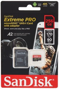 SANDISK ( サンディスク ) 256GB EXTREME PRO MICROSDXC A2 SDSQXCZ-256G [ 海外パッケージ ]