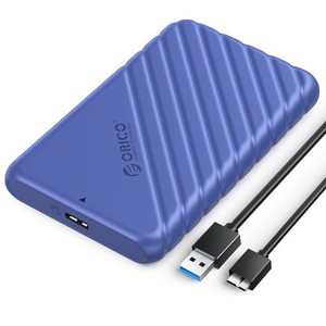 ORICO 2.5インチ HDD ケース USB 3.0接続 SATA ハードディスクケース 9.5MM/7MM SATA HDD SSD 対応 工具不要 UASP対応 (ブルー(25PW1-U3-