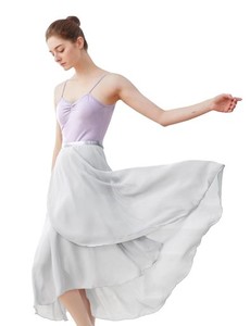 [DAYDANCE] ジュニア バレエロングスカート レースシフォンスカートバレエ用品 ダンス着 普段着 身長 150-180CM ライトグレー