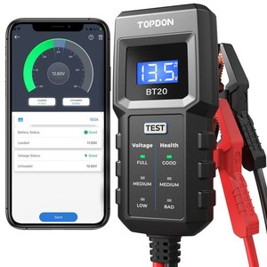 TOPDON BT20 バッテリーテスター、 自動車バッテリーチェッカー 、12V 鉛蓄電池用 バッテリー負荷テスター (範囲10V 〜 20V) 、 バッテリ