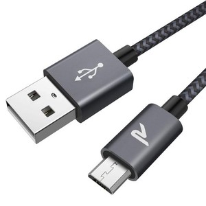 マイクロ USB ケーブル RAMPOW MICRO USB ケーブル【2M/黒】 QC3.0急速充電ケーブル 高速データ転送 PS4コントローラー対応 ANDROID多機