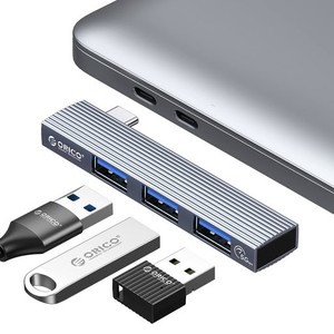 ORICO USB C ハブ MACBOOK AIR/PRO ハブ 3-IN-1 USB3.0 / USB2.0 OTG機能対応可能 超小型 TYPE C ハブ 直挿し 軽量 持ち運び便利 アルミ