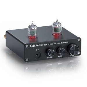 FOSI AUDIO BOX X4フォノプリアンプ&ヘッドフォンアンプ JAN5654W真空管搭載 MMターンテーブル用蓄音機用プリアンプ レコードプレーヤー