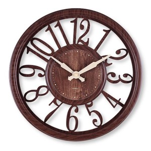 LEZALIC 壁掛け時計 (ブラウン) ウォール時計 シンプル 北欧風 ギフト 静音 インテリア 30.5×30.5×4CM (ブラウン)