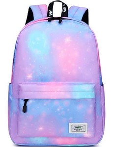 [MYGREEN] リュックサック バックパック 小学生 女の子 軽量 通学 旅行 撥水素材 星空柄 (紫)