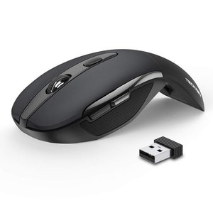 TECKNET 折りたたみ式ワイヤレスマウス 2.4G トラベルマウス USBレシーバー付き ワイヤレスマウス ノートパソコン ノートパソコン PC コ