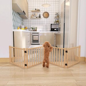 木製ペット フェンス、犬 用 フェンス、ペット用ゲート、犬 フェンス 室内、折り式バリア、ペット用家具フェンス、安全犬 柵 小型犬 中型