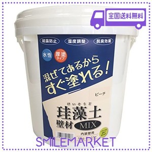 フジワラ化学 水系仕上塗材 珪藻土壁材MIX ピーチ 10KG