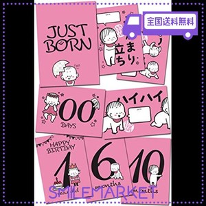 【BABYSTITY】月齢フォト カード マンスリーカード 24面12枚 赤ちゃん 写真 (BABY_GIRL)