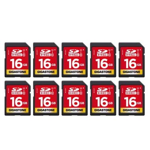 GIGASTONE 16GB SDカード 10枚セット UHS-I U1 CLASS 10 SDHC メモリーカード 高速 フルHD ビデオ デジタルカメラ SD CARD FULL HD ミニ