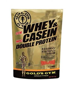 ゴールドジム(GOLD’S GYM) ホエイ&カゼインダブルプロテイン バニラ風味 900G