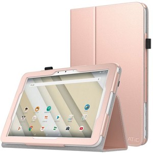 ATIC QUA TAB QZ10 ケース 手帳型 スタンド機能 落下防止 衝撃吸収 軽量 薄型 全面保護 QUA TAB QZ10 KYT33 10.1インチタブレット用カバ