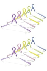 小久保工業所 スライドキャッチハンガー ( 5色組×2個セット ) 洗濯ハンガー / スライドキャッチ式 ( 型くずれ防止 / 伸縮式 / 肩幅調節 