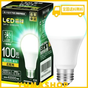 LED電球 E26口金直径26MM 100W形 昼白色相当 12W 一般電球 全方向タイプ 密閉器具対応 1個入り