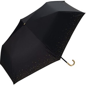 WPC. 日傘 遮光リムスター ミニ ブラック 折りたたみ傘 50CM レディース 晴雨兼用 遮光 UVカット 100% 星柄 星空のようなデザイン 上品 