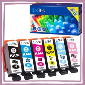 LXTEK KAM-6CL-L 互換インクカートリッジ エプソン(EPSON)用 KAM カメ インク 6色セット 大容量/説明書付/個包装 EP-882AW EP-882AB EP-8