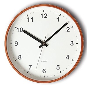 KATOMOKU PLYWOOD WALL CLOCK ライトブラウン スイープ（連続秒針） KM-36M Φ252MM (クォーツ時計)