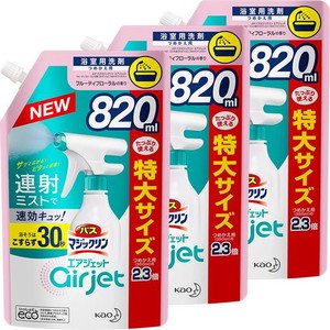 【まとめ買い】バスマジックリンエアジェット フルーティフローラル 大容量 詰め替え 820ＭＬ×3個