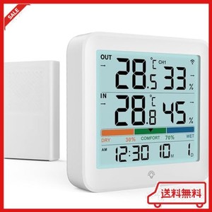 VOCOO 温湿度計 温度計 湿度計 デジタル 温度計室内 屋外 LCD大画面 高精度 センサー 赤ちゃん バックライト °C/°F切替 日付 卓上 温度