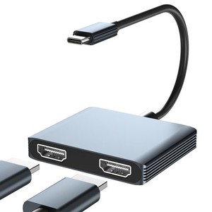 USB C HDMI 変換アダプター AIBILANGOSE デュアル HDMI TYPE-C マルチディスプレイアダプタ 3画面 拡張/複製 4K映像出力 USB HDMI 2ポー